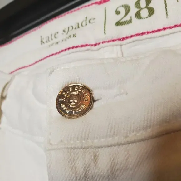 🔥 Kate Spade Play Hooky Broome Street White Skinny Jeans Women's 28 Mid Rise - Picture 11 of 16
